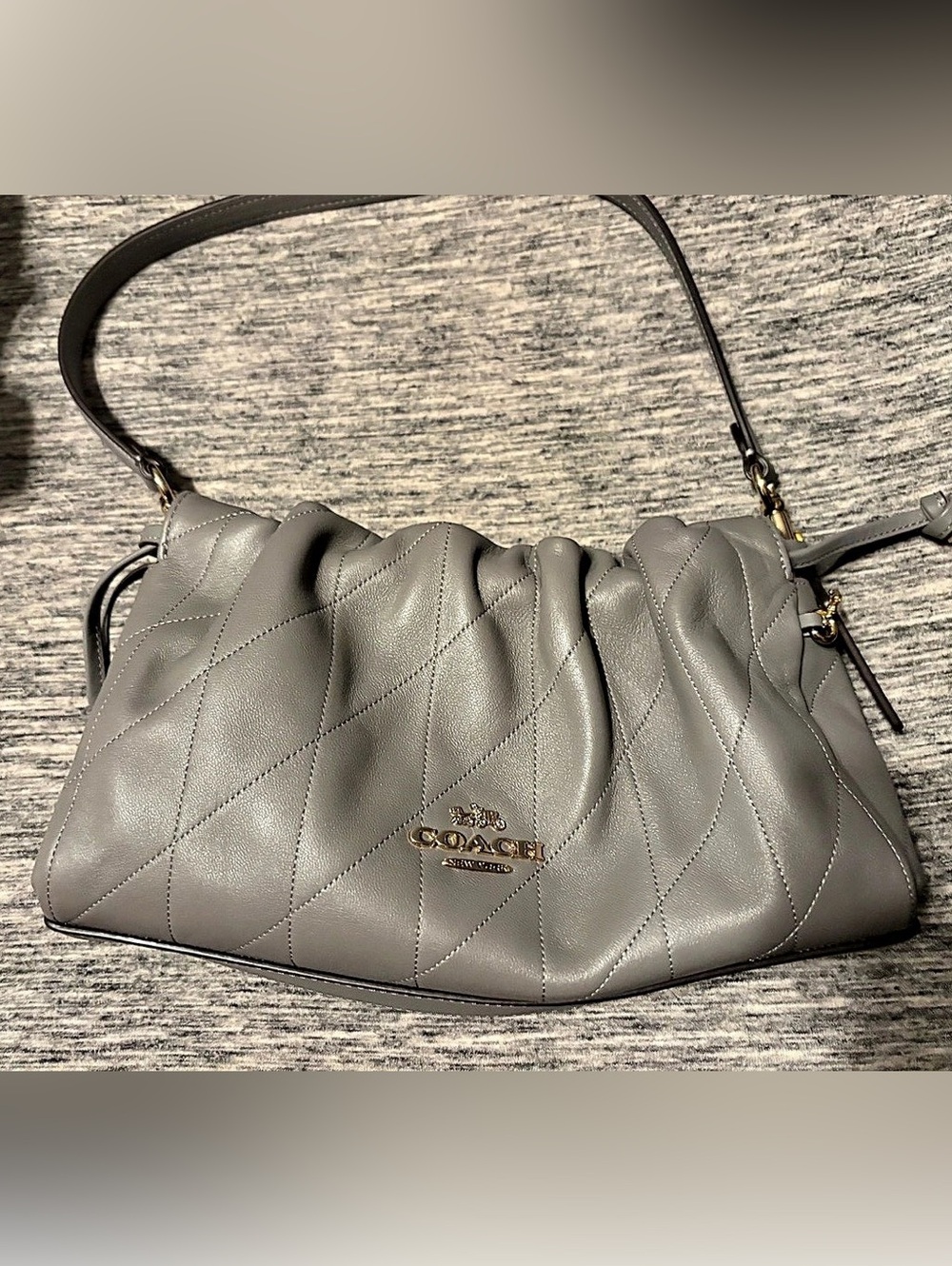 Coach Small Faye Shoulder Bag in Quilted Gray